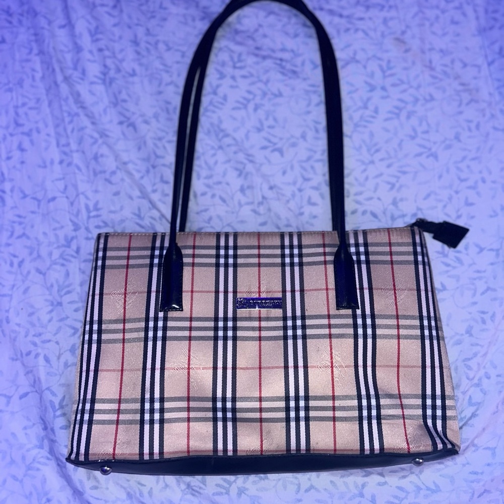 Burberry Cream Plaid Tote